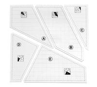 Quilting Rulers and Templates, 5Pcs Creative Quilting Cutting Template Quilt Templates Acrylic for Cutting Patterns, Quilt Ruler Set Quilting Supplies for Sewing Machine Cutting Mats, Arts and Crafts