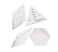 Quilting Rulers Patchwork Templates Transparent Triangle Hexagon 60 45 Degree for Sewing Skirting Craft DIY 4PCS Quilting Templates Patchwork Ruler Patchwork Templates Quilting Accessories And Tools