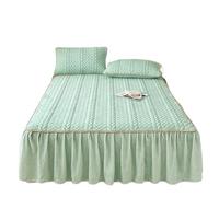 Quilting Soft Single Fitted Quilted Bedspread Thick Warmfor Winter Ruffle Bed Skirt Crystal Velvet Wrap Around Bedskirt 17.7 Inch Drop Machine Wash Mattress Protective Cover(GreenA,Small Double -120*2