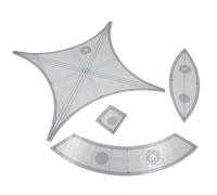 Quilting Template Set - 17 inch Arc Ruler Curved Fabric Cutting Mat Accessories Transparent Acrylic Guide Grid Pattern Making Material
