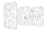 Quilting Templates, 3 Piece Acrylic Quilting Rulers and Templates Set, Quilting Accessories Rulers and Guides for Continuous Design Creation, Wave Edge Templates for Quilting Enthusiasts