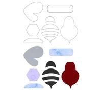 Quilting Templates - Bee Sewing Template Set, Cut Clear Acrylic Material, Non Slip Grip Finish, Precision Inch Marking Grids with 6 PCS Acrylic Handmade Ruler Template | Suitab