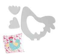 Quilting Templates, Chicken Quilt Template Set, Acrylic Chicken Sewing Stencils, Accessible for Hand Sewing Crafts Sewing Stencils Simple Shapes