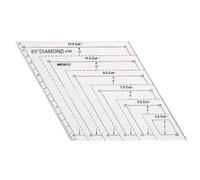 Quilting Templates, Rhombus Ruler,6.10x5.31 Inches Acrylic 60 Degree Cutting Guide Precision Craft Stencil, Sewing Template for Textile, Fabric, Handmade Embroidery, Costume and Upholstery Making