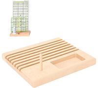 Quilting Wooden Ruler Rack, Small Quilting Ruler Holder Beech Wood Spools Rack Storage Organizer Stand DIY Sewing Tool Large Pins Tacks Bobbins