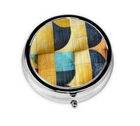 QuiltPatterns Cute Pill Organizer - AM PM Pill Box, Small & Large Travel Pill Case, Unique Custom Design, Iron Plating, Perfect for Purse and On-The-Go
