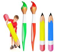 Quimoy 4 Pcs Inflatable Giant Crayons Paint Brush Decoration Set, Blow Up Pencils Paint Brush Crayons, Back to School Decorations for School Classroom, Garden, Paint Party Decorations
