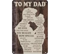Quimoy To My Dad If I Could Give You One Thing in Life Dad Gifts from Daughter,12x8 Inch Print Wall Art Metal Plaque Vintage Tin Sign, Funny Dad Gifts for Fathers Day, Birthday