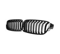 QUIMS Front Bumper Grille Front Kidney Grille For 3 Series F30 F31 F35 2012-2018 (Single Slat Gloss Black Grill, 2-Pc Set)