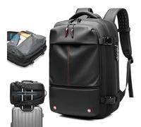 Quincry Vacpack Backpack, 16 Gallons Expandable Vacuum Backpack with Sealed Compression System for Travel, Airback Carry On, A-black, L, Fashion