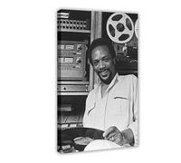 QUINCY JONES IN STUDI0 Canvas Poster Bedroom Decor Landscape Office Room Decor Gift 24x36inch(60x90cm)
