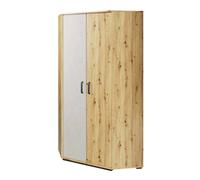 quincy kids wooden wardrobe corner with 2 doors in artisan oak