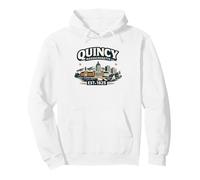 Quincy Massachusetts Vintage Skyline Retro City Graphic Pullover Hoodie