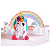 QuindaUK Birthday Pop Up Card, 3D Birthday Anniversary Thank You Card (Size 20x15 cm - Birthday Unicorn)