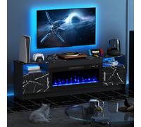 Quiniver 70" Electric Fireplace TV Stand With 36" Electric Fire Marble