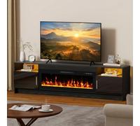 Quiniver 80" Electric Fireplace TV Stand With 36" Electric Fire Black