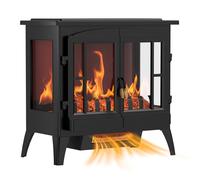Quiniver Freestanding Two Door Electric Stove 270° Wide View Heater