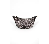 Quinn Half Moon Crossbody Bag - Cream Leopard Print, Nylon/PU Etre Cream One Size