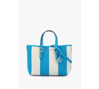 Quinn Small Milos Bleu Striped Canvas Tote Bag - Blue Fabric / One Size