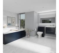 Quinn Straight Single Ended Bathroom Suite including Furniture Set with Polished Chrome Handles | Deep Blue | ABS Polished Chrome | 1800mm