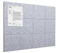 Quinnsus Large Cork Board Alternative - 12 Pack Felt Wall Tiles with Safe Removable Adhesive Tabs, Silver Gray Matte Felt Bulletin Board, 11.8"x11.8" Square Panels, Wall Mount, Adhesive Bond