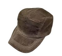 Quint Fishing Cap - 5 Panel Waxed Canvas Brown Hat with Pockets & Bendable Brim - Shark Hunter Costume Orca Boat Captain - Boating Fisherman Rugged Waterproof Headwear