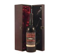 Quinta do Noval Vintage Port 1963 presented in a silk lined wooden box with four wine accessories 1 x 750ml