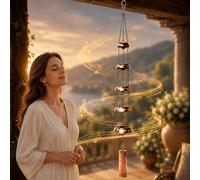 Quintet Brass Wind Chimes 35-Inch, Handcrafted Quintet Windchimes - Deep Soothing Zen Temple Sound, Wind Bells Meditation & Relaxation Gifts for Gardens, Patios, Porch, Yard Decor (Brass)