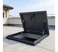 QuinteZhenTially Commercial Galvanized Roofs Steel Security Door,Basement Flat Roof Escape Hatch,Roof Safety Door with Switch Type Handle,Deck Installation Roofs Window,for Schools,Warehouses 60x60cm