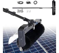 QuinteZhenTially Electric Solar Panel Cleaning Brush,Roller Brushs Rotary Photovoltaic Cleaner Equipment,Adjustable Retractable Telescopic Rod,for Sunroom Roofs,Terraces,High Windows 3.5m