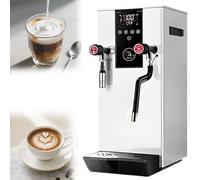 QuinteZhenTially Electric Steam Foam Maker,Full-Automatic Boiling Commercial Multi-Purpose Milk Frother,12l Frothing Machine,LCD Display,for Tea Coffee Shop,Dessert Shop White