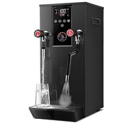 QuinteZhenTially Full-Automatic Steam Boiling Frothing Machine,Commercial Multi-Purpose Electric Milk Foam Frother,Hot Water Dispenser LCD Display for Espresso Coffee Bubble Tea Black