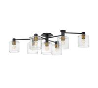 Hinkley Axel Multi Arm Semi Flush Ceiling Lamp Black with Heritage Brass Netlighting Black One Size