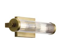 Quintiesse Azores 2 Light Glass Flush Wall Light - Natural Brass