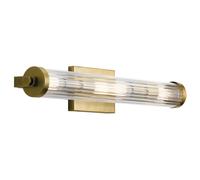 Quintiesse Azores 4 Light Glass Flush Wall Fitting In Natural Brass Finish