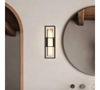 Quintiesse BLAKLEY LED outdoor wall lamp, black/alabaster, height 41 cm, IP44