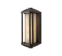 Quintiesse Castelle Single Light Outdoor Medium Half Lantern In Grey Finish With Amber Glass Shade