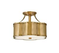 Quintiesse Chance 2 Light Semi-Flush Ceiling Fitting In Heritage Brass Finish