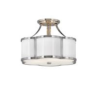 Quintiesse Chance 2 Light Semi-Flush Ceiling Fitting In Polished Nickel Finish