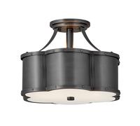 Quintiesse Chance Semi-Flush Ceiling Light - Black