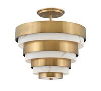 Quintiesse Echelon Semi-Flush Ceiling Light - Heritage Brass
