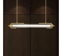 Quintiesse ESPADA LED pendant light, brushed gold, 122 cm, metal/glass