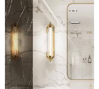 Quintiesse ESPADA LED wall lamp, brushed gold, width 70 cm, metal, IP44