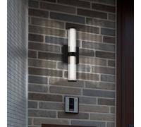 Quintiesse FAYTON LED outdoor wall light, black, height 36 cm, metal, IP44