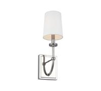 Quintiesse Felixstowe Singe Light LED Bathroom Wall Fitting In Polished Chrome Finish With White Parchment Shade