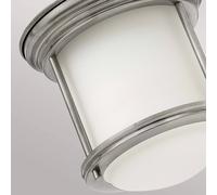 Quintiesse Hadrian Mini outdoor ceiling light, antique nickel/opal white