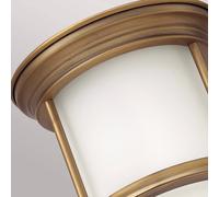 Quintiesse Hadrian Mini outdoor ceiling light, bronze/opal white
