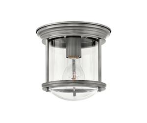 Quintiesse Hadrian Single Light Flush Bathroom Ceiling Fitting In Antique Nickel Finish