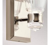 Quintiesse Kayva LED wall light, IP44, 1-bulb, polished nickel