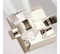 Quintiesse Kayva LED wall light, IP44, 2-bulb, polished nickel